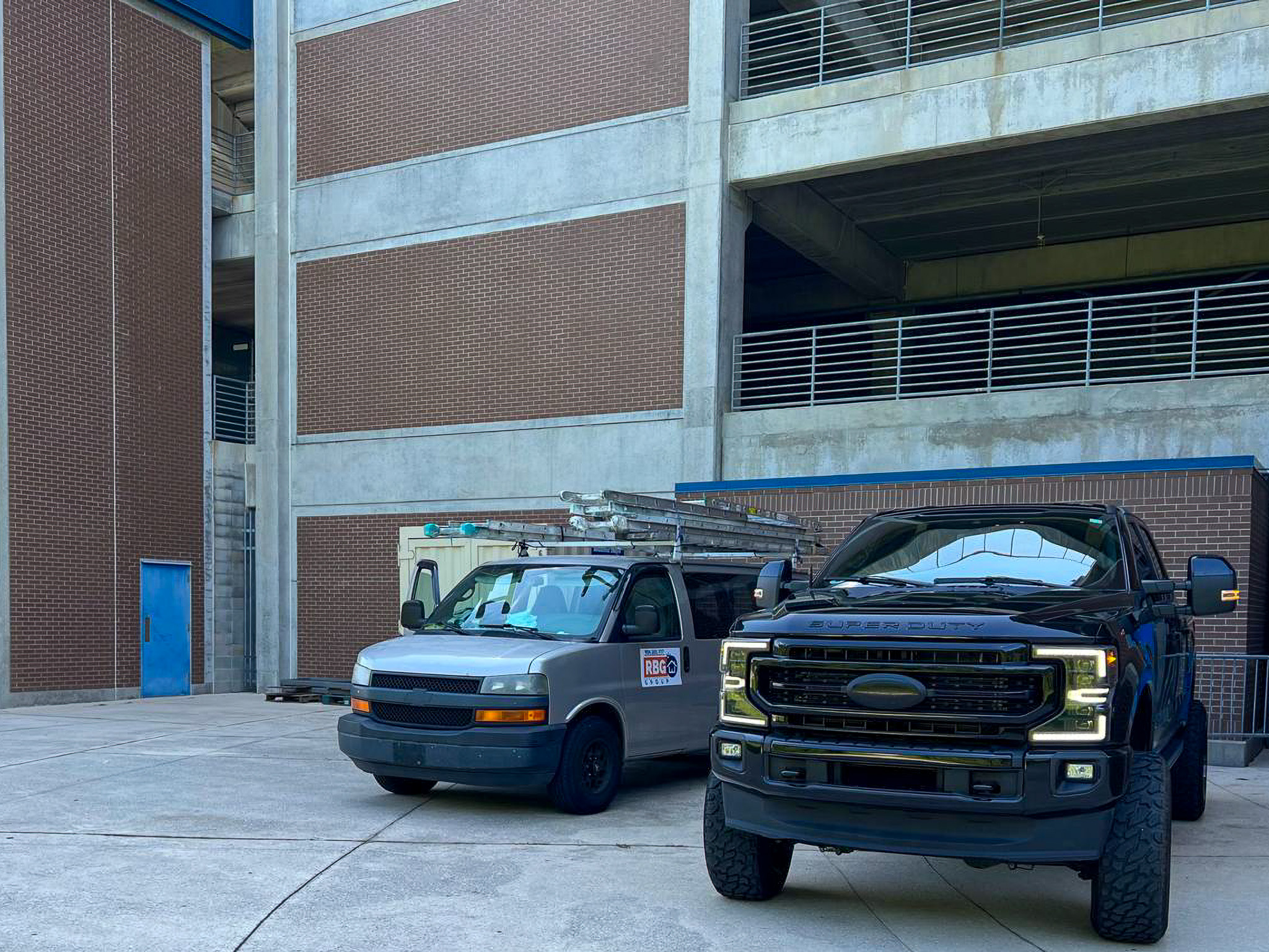 RBG Construction Group branded work truck